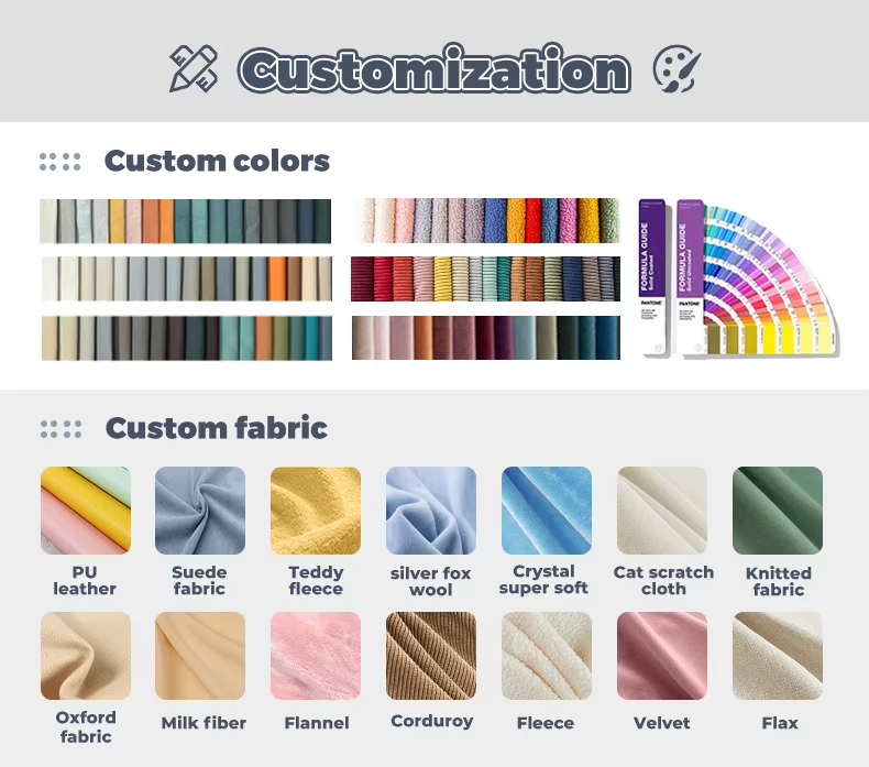 Custom colors and fabric options for kids sofa - PU leather, velvet, corduroy, teddy fleece and more