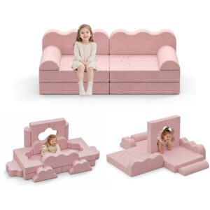 Cloud kids play couch 17-piece set in pink - OEM modular design
