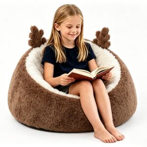 Cocoon kids reading chair in brown - cozy toddler sofa OEM