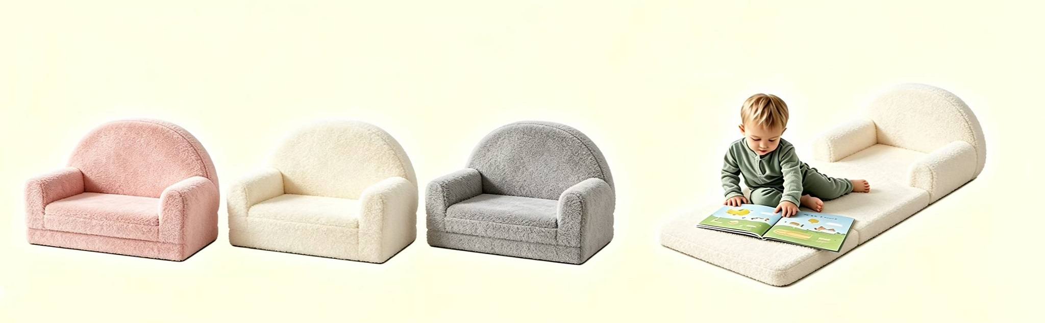 Custom color options for round foldable kids sofa - OEM/ODM