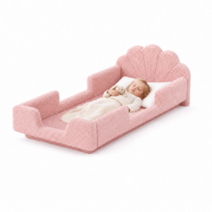 Shell kids expandable floor bed in pink upholstered - OEM