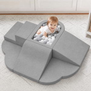 6 piece toddler soft play set with ball pit