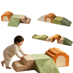 6 piece toddler soft play set with tunnel