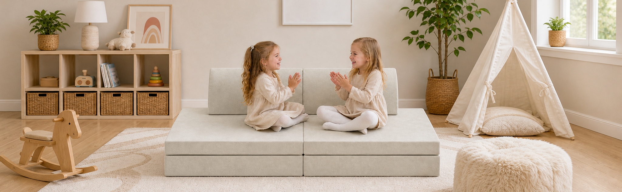 Custom color and logo options for 6PCS modular kids play couch - OEM/ODM