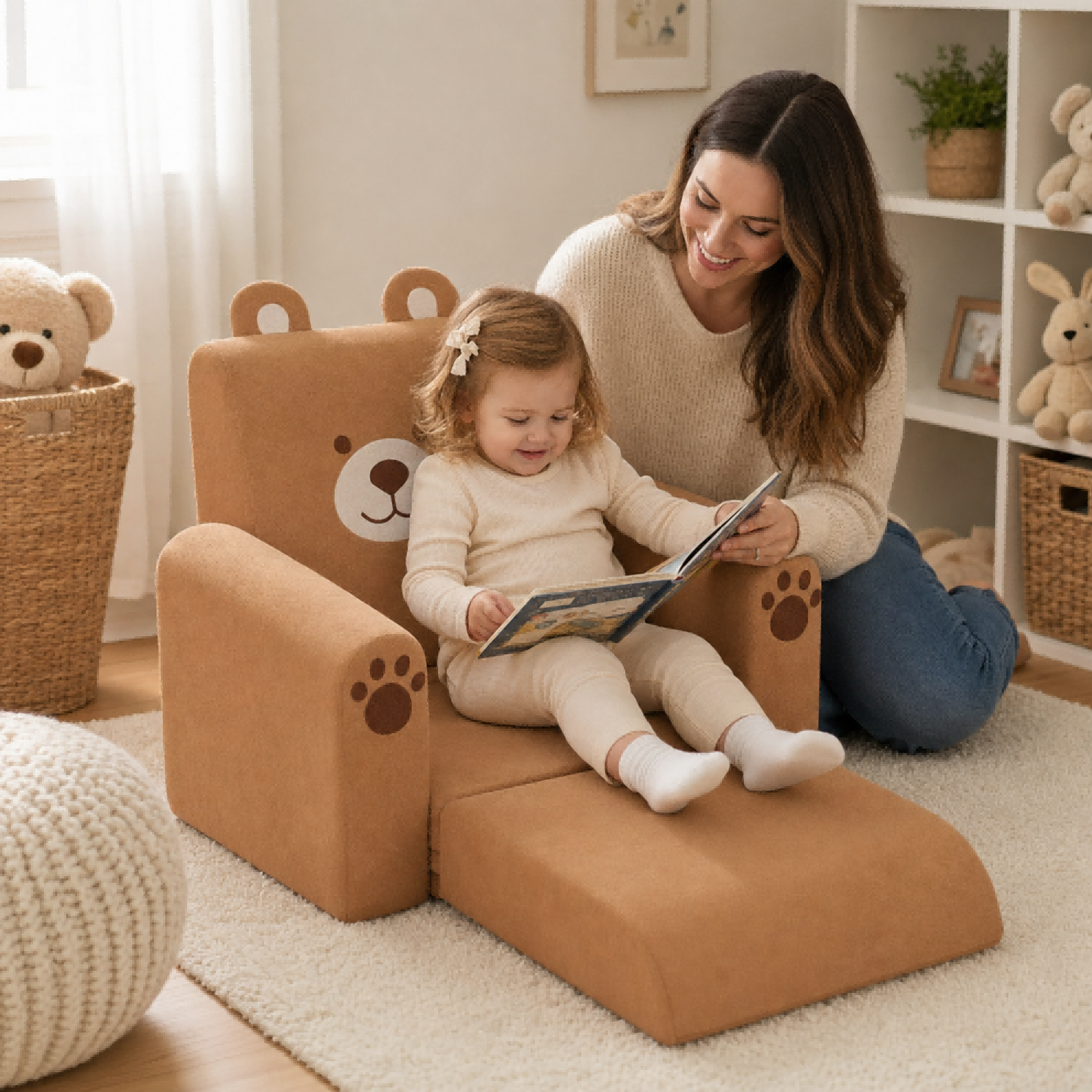 Bear kids sofa for reading and relaxing