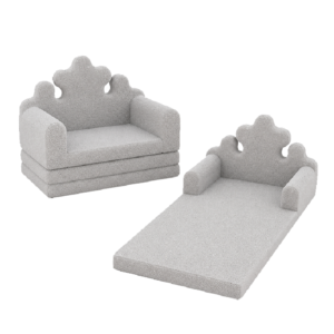 Snowflake grey kids soft play sofa with foldable design for children