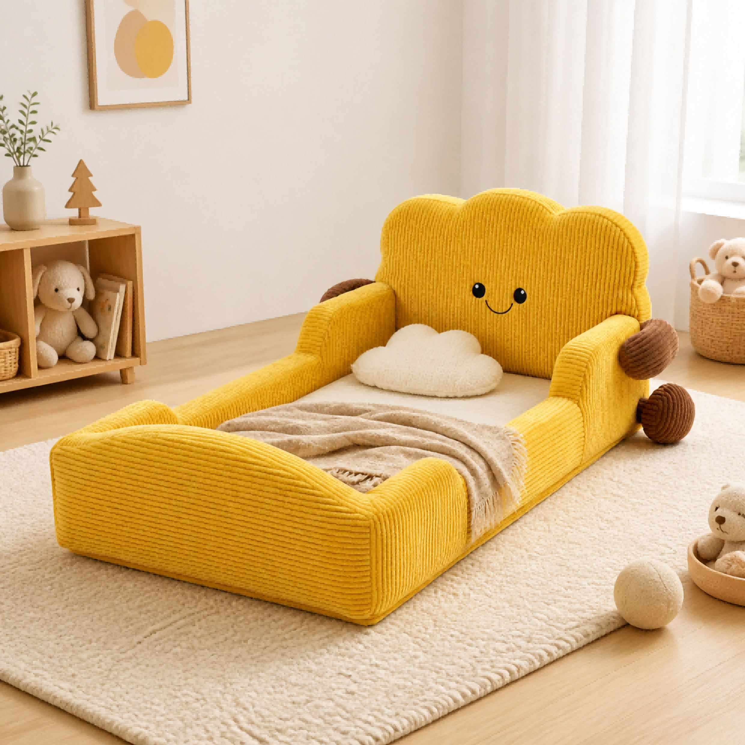 Toast kids floor bed with soft foam surround for children