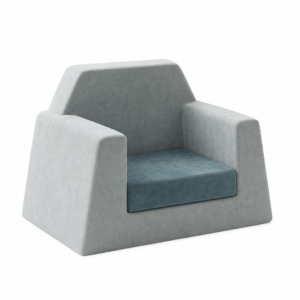 Custom geometric kids sofa with fixed foam structure